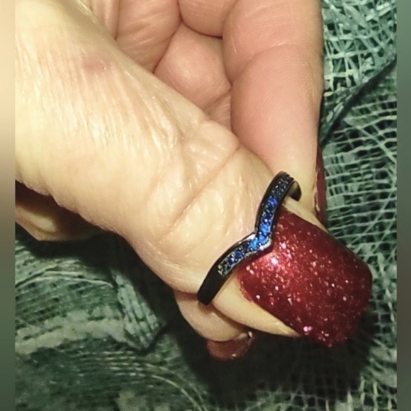 Blue Zircon Stacking Band - Picture 9 of 12